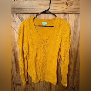 Sonoma Mustard V-Neck Sweater